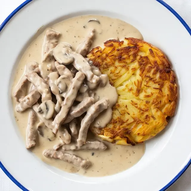 Zürcher Geschnetzeltes mit Rösti